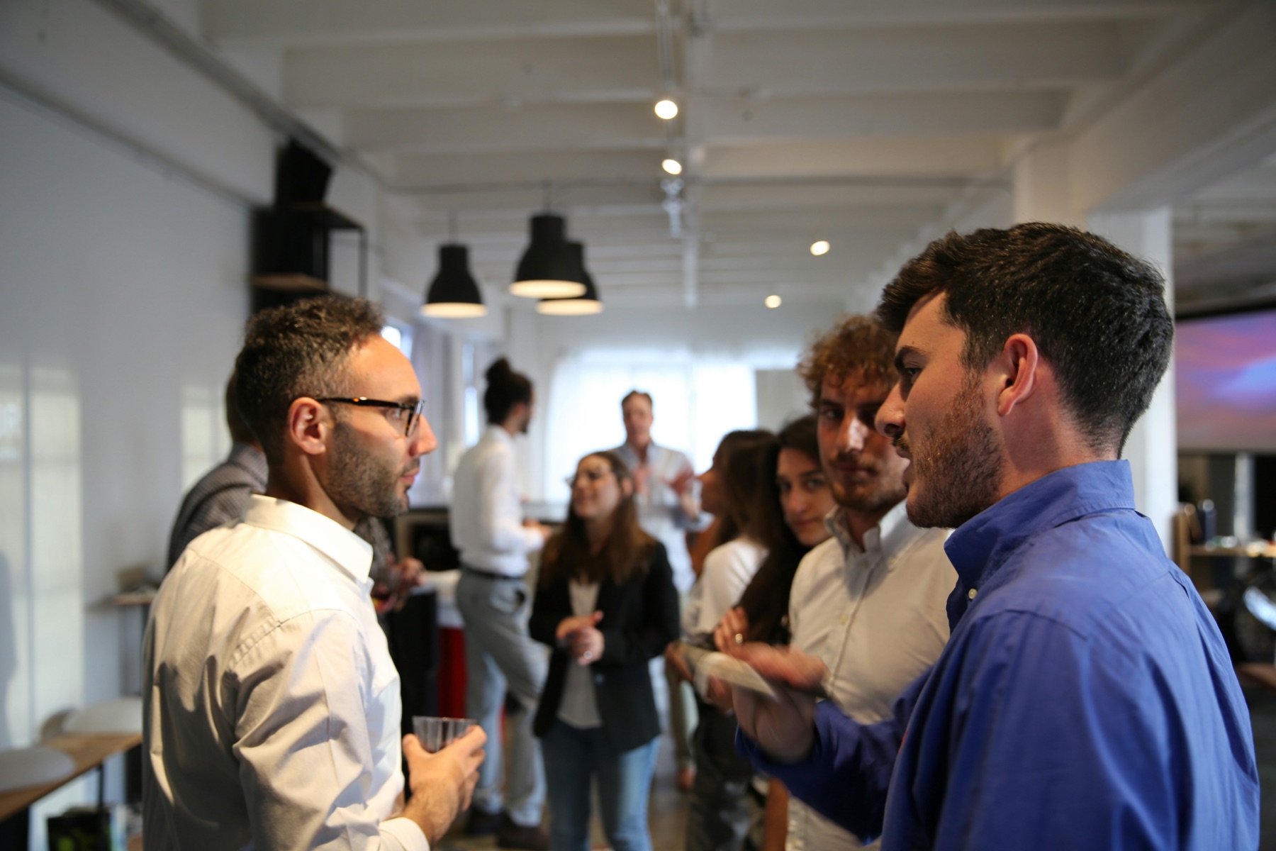 Startup founders in conversation during an accelerator workshop